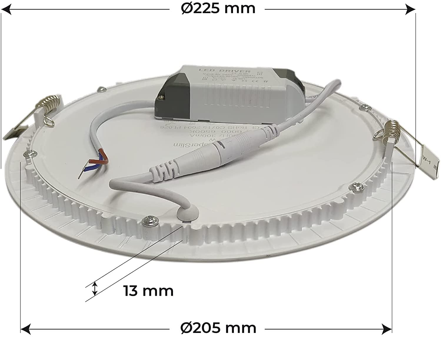 downlight LED Eco Extraplano, Corte 206mm, 18W, 3000K, 145º, 230V. Ideal para una iluminación eficiente y moderna en espacios reducidos.