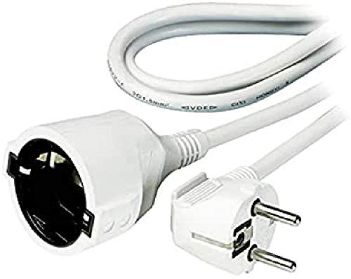 cable alargador alemán 3G, 1,5 ㎟, 3 m, color blanco. Ideal para extender conexiones eléctricas con seguridad y eficiencia. Perfecto para uso en interiores y exteriores.