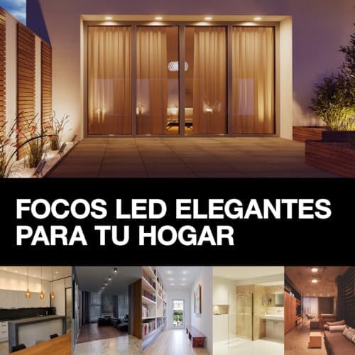  LED Foco, foco 1 llama de calidad fabricado en aluminio, apto para paredes y techos interiores, fuente de luz GU10 reemplazable incluida, blanco cálido (2700K), 3W, LED SPOT GU10 1x3W