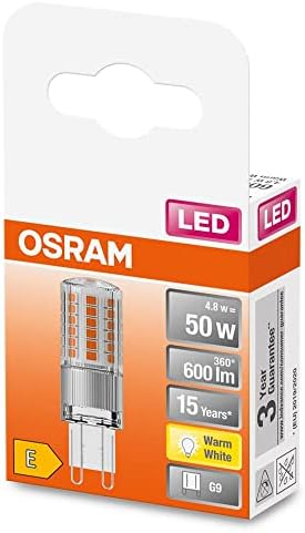  Lámpara LED con base G9, luz blanca cálida (2700 K), lámpara de bajo voltaje de 12 V, repuesto para lámpara convencional de 50 W [clase energética E]