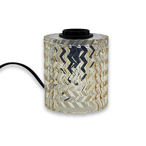 lámpara de mesa de cristal ámbar con casquillo E27, ideal para agregar un toque de calidez y elegancia a tu espacio. Perfecta para oficinas, salones o dormitorios, aporta estilo y confort.