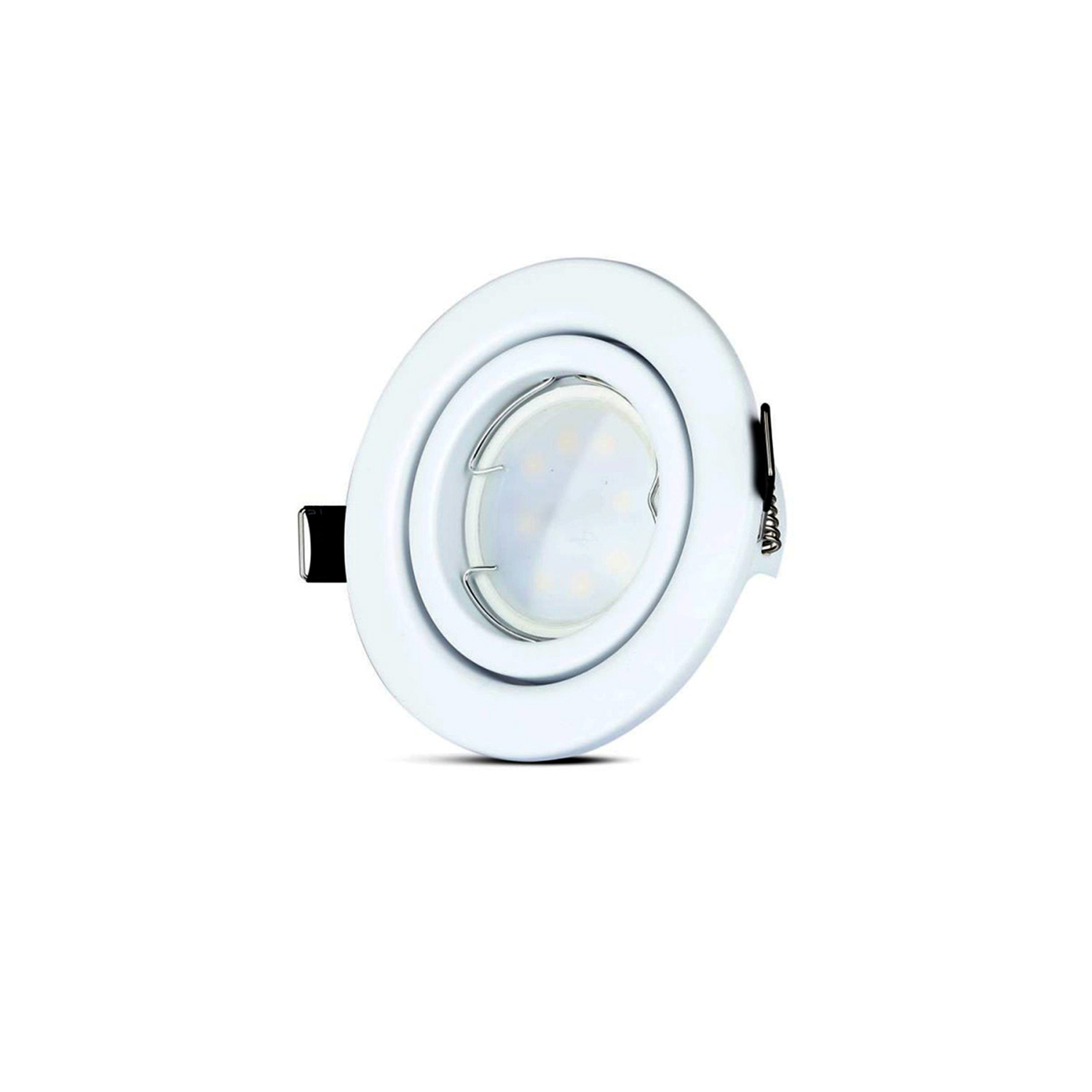 pack de 3 Aros empotrables led con bombilla dicroica 5wFoco led empotrable pack 3 ojos de buey led (Luz Cálida)