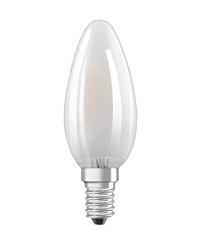 lámpara de vela LED regulable E14, 6,5W, 2700K, mate, retrofit; ideal para crear ambientes acogedores y ahorrar energía.