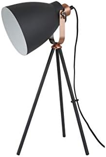 lámpara de mesa E27 en negro y cobre, con diseño moderno, ideal para iluminación decorativa y funcional en espacios interiores.