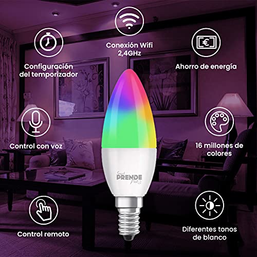  (Novedad) Pack de bombillas inteligentes Bombilla smart vela E14pack 2