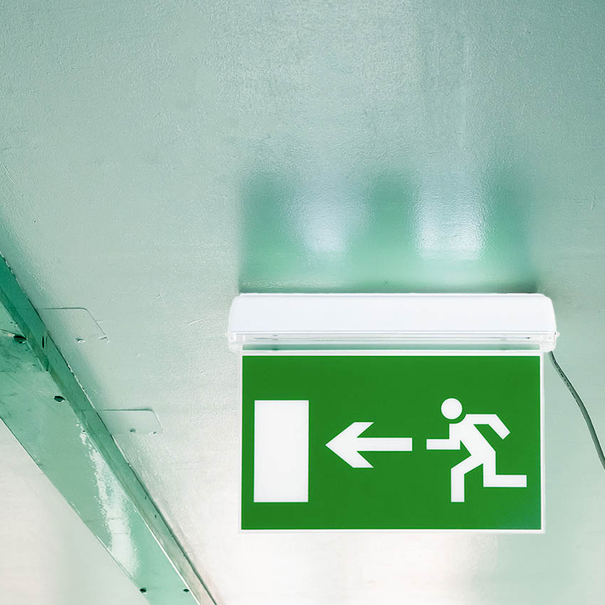 banderola de emergencia con pictograma 